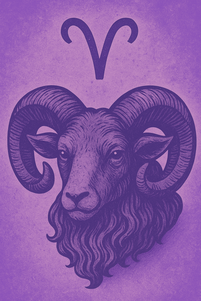 znak zodiaku baran fiolet